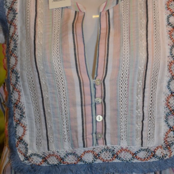 Ella Moss White Natalia Ruffle Top S - Picture 5 of 10